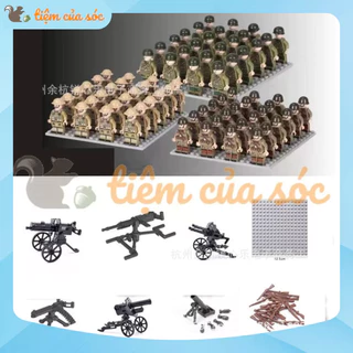 Combo 20 lính các nước vũ trang đồ chơi lắp ráp quân sự chiến tranh minifigures có kèm đế