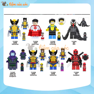 Mô hình Wolverine đồ chơi minifigures người sói và các nhân vật deadpool, kang, riot kèm đế