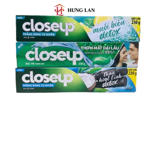 Kem đánh răng Closeup Bạc Hà/ Muối Biển/ Than hoạt tính tuýp 230g -chính hãng