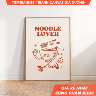 Tranh treo tường, Cute Kitchen Noodle Lover Print Funny Kitchen Retro Kitchen Decor Trendy, tặng kèm đinh treo