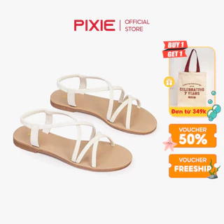 Giày Sandal Bệt Quai Chéo Hậu Thun Pixie E233