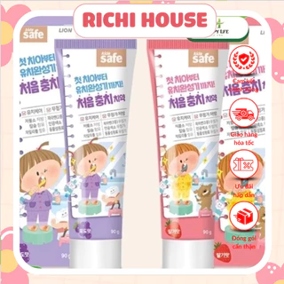 LION KIDS SAFE Hàn Quốc 90- Kem đánh răng cho bé an toàn, nuốt được - Hương Trái Cây