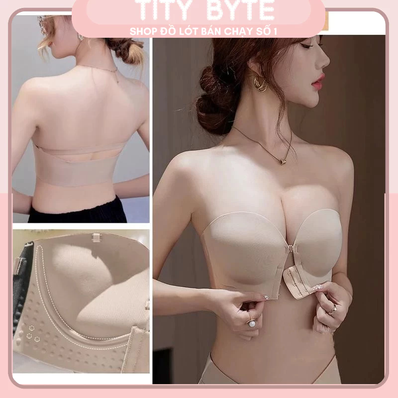 Áo Lót Nữ Áo Ngực Cài Trước Su Đúc Mút Dày 5cm Không Dây Bảng Lưng To Không Gọng Không Đường May Hạn Chế Mỡ -- 2402