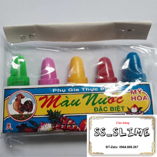 Set 5 lọ màu thực phẩm size con nguyên liệu làm bánh, làm slime bán sỉ