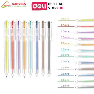 Bút Bi Nước Mực Gel Bấm Nhiều Màu Nhanh Khô 0.5mm Deli G118