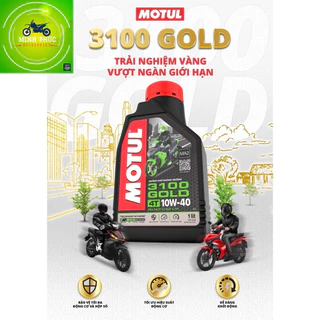 ( chính hãng) Dầu nhớt xe số MOTUL 3100 GOLD 4T 10W40 0.8L - 1L