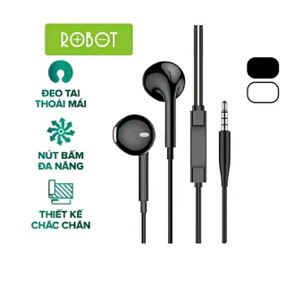 [SPPGHIENSPP77] Tai nghe ROBOT RE10 cổng 3.5mm có micro hàng chính hãng (áp được mã live 50% lúc 0h/11h/12h/20h/22h)