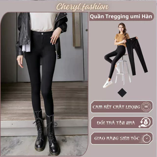 Quần tregging nữ lưng cạp cao kiểu dáng dài legging skinny ôm body tôn mông hàng chuẩn chất umi hàn cao cấp loại 1 CH208