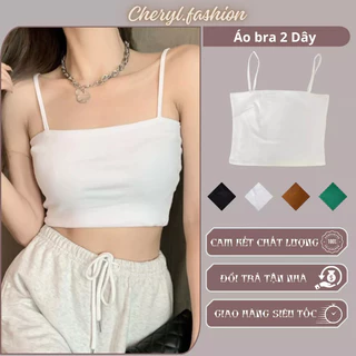 Áo croptop nữ 2 dây dáng ôm chất vải cotton hiết eo không đệm  tank top co giãn tốt thoáng mát freesize CHERYL  CHR223..