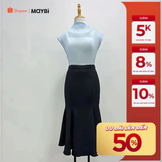 Chân váy midi cotton lạnh đuôi cá Maybi