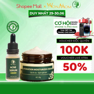 Combo serum và kem dưỡng da mụn WonMom