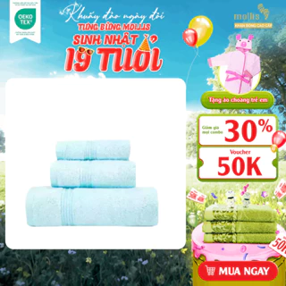 Bộ 3 Khăn Mollis Bamboo Gồm 1 Khăn Tắm BMT4 và 1 Khăn Mặt FMT4 và 1 Khăn Tay HMT4 Cao Cấp Sợi Tre Mềm Mịn PC41