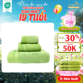 Khăn Tắm Mollis Soybean 65x130cm Khăn Cao Cấp Sợi Đậu Nành Nuôi Dưỡng Làn Da Mịn Thoáng Thấm Hút Không Xù Đổ Lông BMB4