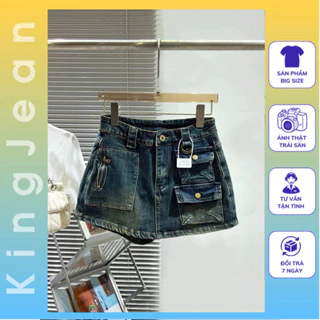 Chân Váy Quần Short Jean Giả Váy Lưng Cao Hot Trend từ 55kg đến 90kg MS2034