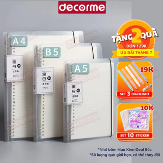 Sổ còng DecorMe bìa sổ còng A4 A5 B5 binder còng sắt 4 9 6 20 26 30 còng làm sổ tay, sổ ghi chép, take notes, bujo