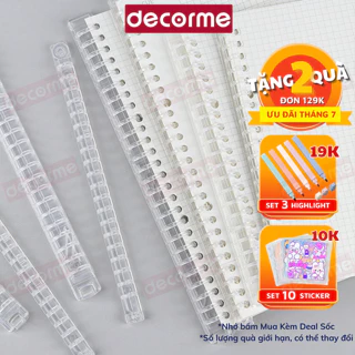 Còng nhựa DecorMe còng sổ A4 B5 A5 thanh còng nhựa trong suốt làm sổ còng nhựa vở còng Klong  tiện dụng