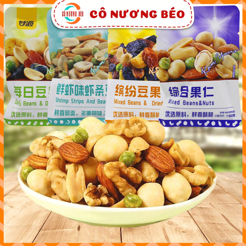 Hạt dinh dưỡng Ganyuan mix hạt và quả khô sấy giòn [500g] khoảng 17 gói nhỏ - đồ ăn vặt cô nương béo
