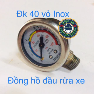 Đồng hồ áp đầu rửa xe - đo áp lực đầu rửa xe chân thau 13mm