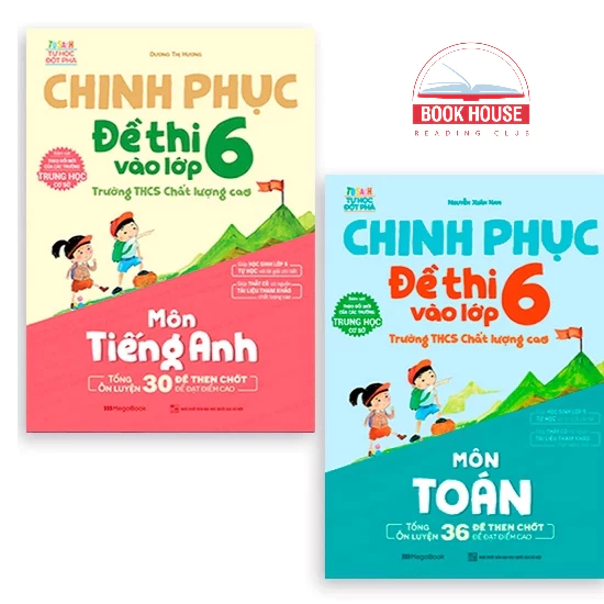 Sách Combo Chinh phục đề thi vào lớp 6 trường THCS Chất lượng cao môn Toán và Tiếng Anh - mega