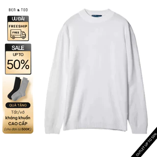 Áo Nỉ cổ tròn áo Sweater cotton họa tiết BEN & TOD 20006 cao cấp Unisex OUTLET 159