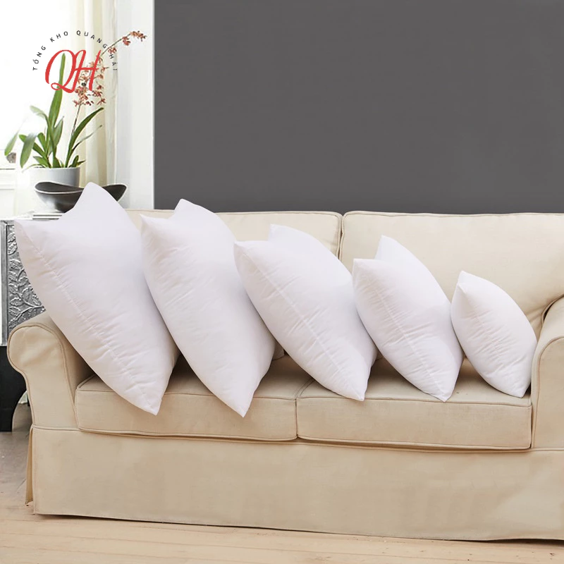 Ruột gối tựa lưng gối sofa vuông trang trí 45x45cm bông gòn hạt trắng căng phồng