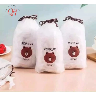 [Túi 100c] Màng Bọc Thực Phẩm Có Chun Co Dãn Tái Sử Dụng Được Kèm Túi Gấu