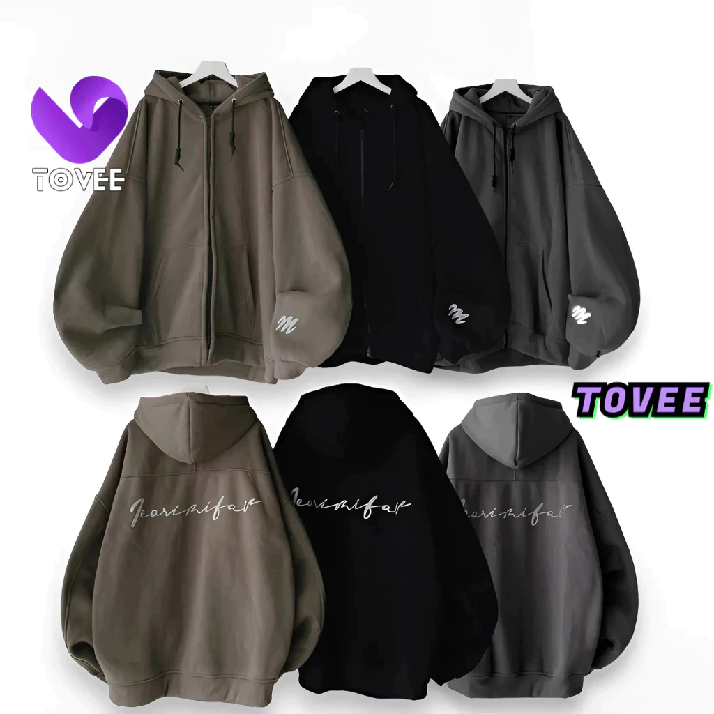 [XẢ HÀNG] Áo Khoác FEARI In Logo Mũ 2 Lớp BM261, Áo Hoodie Zip Chất Nỉ Bông Dày Dặn Unisex Nam Nữ Form Rộng TOVEE