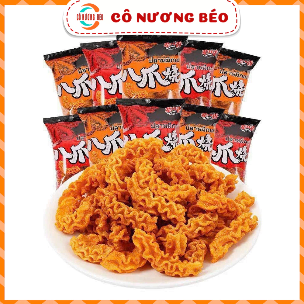 Bim bim bạch tuộc nướng cay, snack giòn bạch tuộc [5 gói] gói 40g đồ ăn vặt Cô Nương Béo