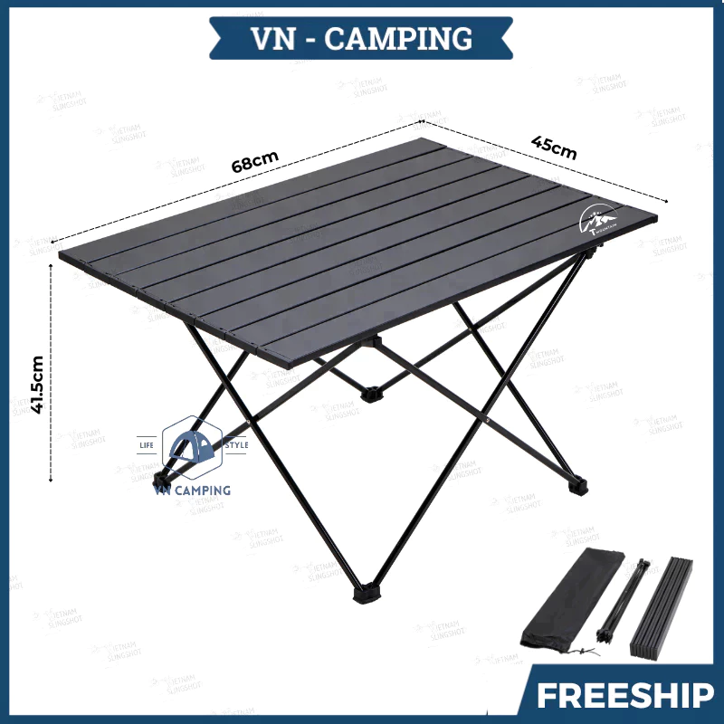 bàn gấp gọn camping,dã ngoại cắm trại ngoài trời ,bàn xếp gấp gọn du lịch bằng hợp kim cacbon sơn tĩnh điện TMountain