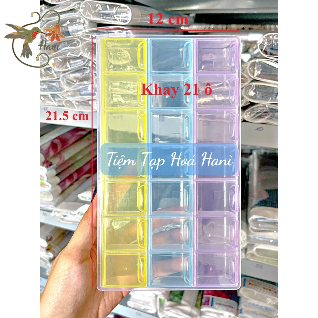 Khay đựng đá, trang sức, dụng cụ nail 14 ô và 21 ô nhựa cứng chắc chắn