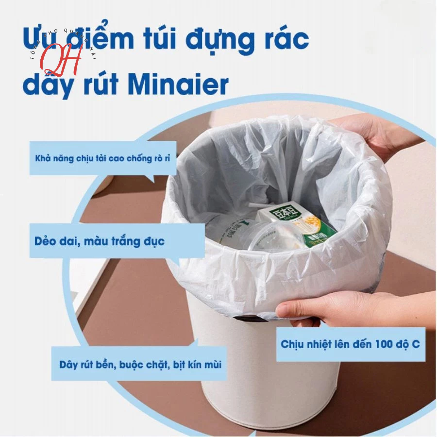 Túi Đựng Rác Có Dây Kéo loại 100 Túi. Loại Siêu Dày Dai Chắc Chắn