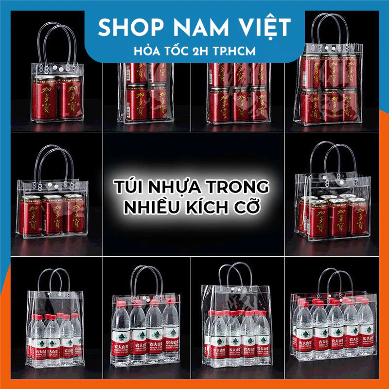 Túi Nhựa Trong Suốt Có Quai Xách Bằng Nhựa PVC