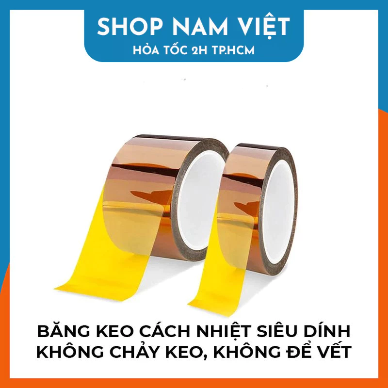 Băng Keo Cách Nhiệt PET Nâu, Chịu Nhiệt Độ Cao, Dán Pin và Mạch Điện Tử