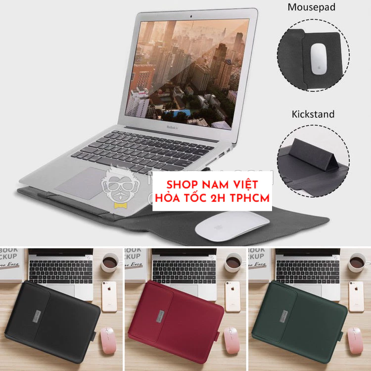 Bộ Túi Đựng Macbook Túi Đựng Laptop Notebook Thông Minh Da PU Chống Nước