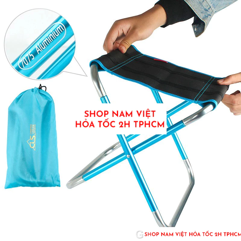 Ghế Xếp Mini Dã Ngoại Siêu Gọn Nhẹ Kèm Túi Đựng