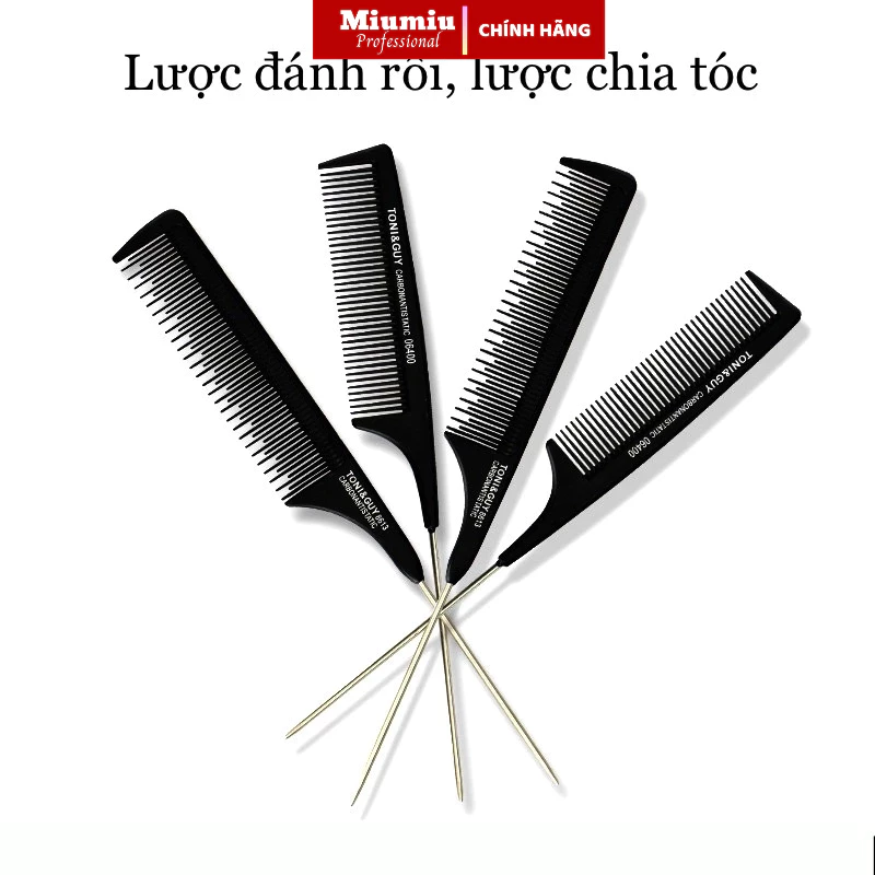 Lược đánh rối, lược chia tóc Tony&Guy cao cấp chuôi sắt không ghỉ