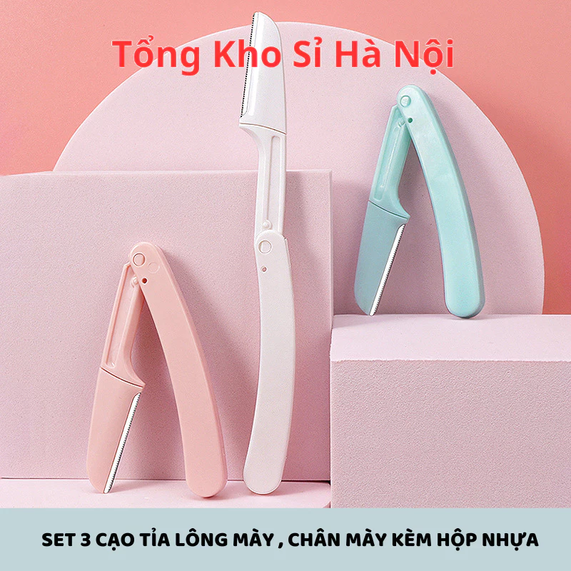 Set 3 Dao Cạo Đa Năng , Cạo Tỉa Lông Mày Có Thể Gấp Gọn Tiện Lợi