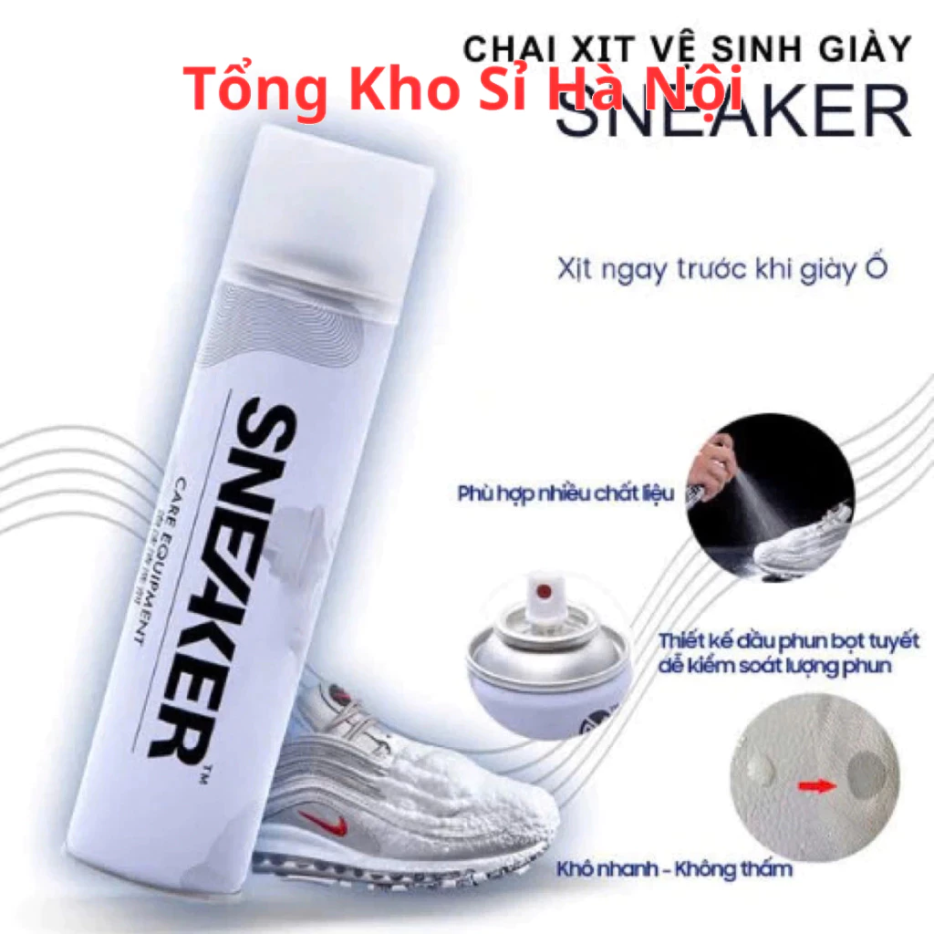 Bình Xịt Vệ Sinh Giày Dạng Bọt, Bình Xịt Bọt Tuyết Giặt Khô Giày, Dung Dịch Vệ Sinh Giày Dép Sneaker Cao Cấp