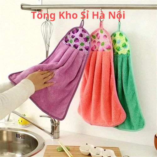 Khăn Lau Tay Nhà Bếp Sắc Màu Đa Năng Treo Tường Cánh Tủ Nhà Bếp Tiện Lợi Chất Liệu Cotton Siêu Thấm H