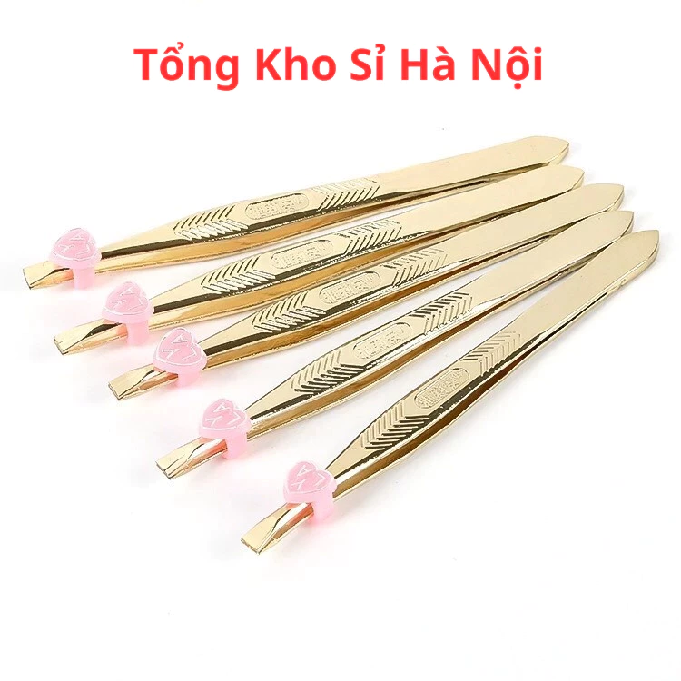 Combo 2 Nhíp vàng nhổ lông nách, lông mày, râu siêu dễ dụng cụ làm đẹp , Nhíp nhổ râu