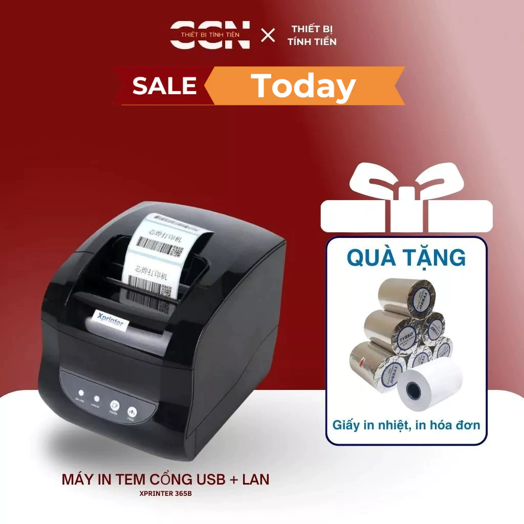 Máy In Tem Mã Vạch Giao Vận 365B (USB + LAN) – In Nhanh, Sắc Nét, Kết Nối Đa Dạng