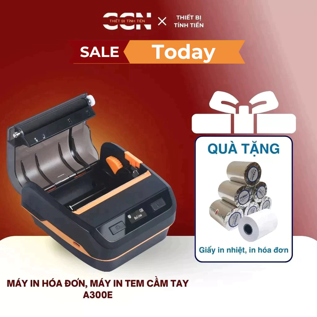 Máy In Hóa Đơn, In Tem Cầm Tay A300E (Pin 2000mAh, Khổ 57mm, 80mm) – In Tem, In Hóa Đơn Di Động, Chất Lượng Cao