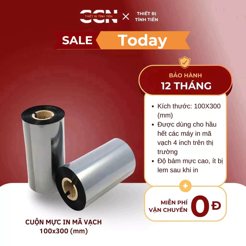 Cuộn mực in mã vạch 100x300 (mm)