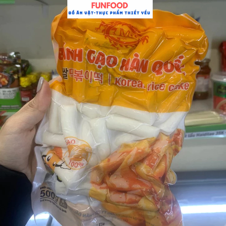 Bánh gạo TOKBOKKI Hàn Quốc gói 500g (chỉ giao hỏa tốc HN), tokbokki không nhân, bánh gạo thường