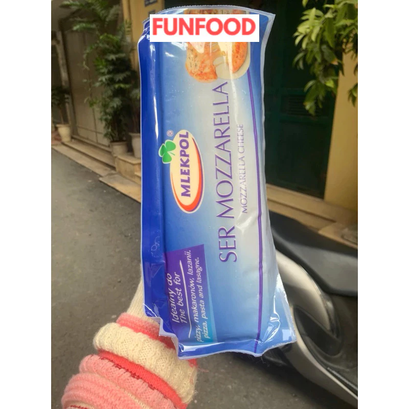 Phô mai nguyên khối mozzarella nhập khẩu Balan 2,5kg làm phô mai que, bánh đồng xu, .. (kéo sợi, thơm)