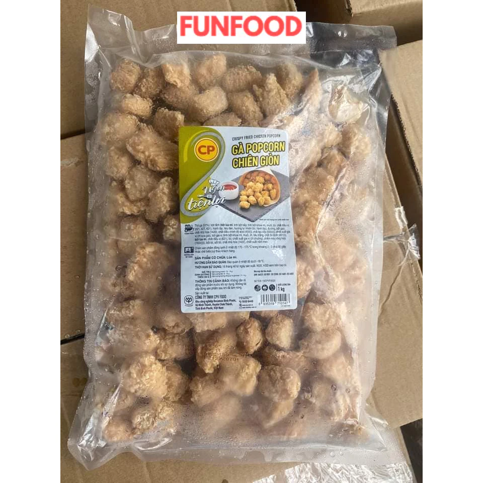 Gà POPCORN Chiên Giòn CP gói 1KG, gà viên CP, gà nugget vòng,Gà karaage,gà cuộn rong biển CP 1kg,gói lớn tiết kiệm