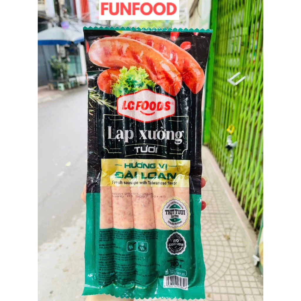 Lạp xưởng tươi hương vị Đài Loan LC Foods 700g, lạp xưởng nướng đá Việt Nam LC