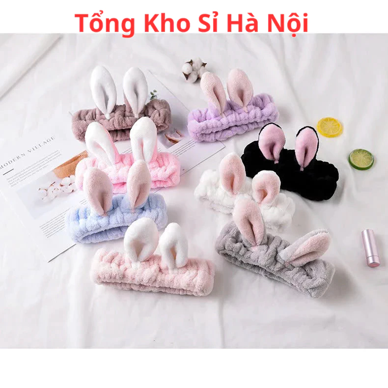 Băng đô rửa mặt tai thỏ tai mèo tuần lộc nai cua turban cái tóc hoạt hình dể thương tiện dụng phong cách hàn quốc