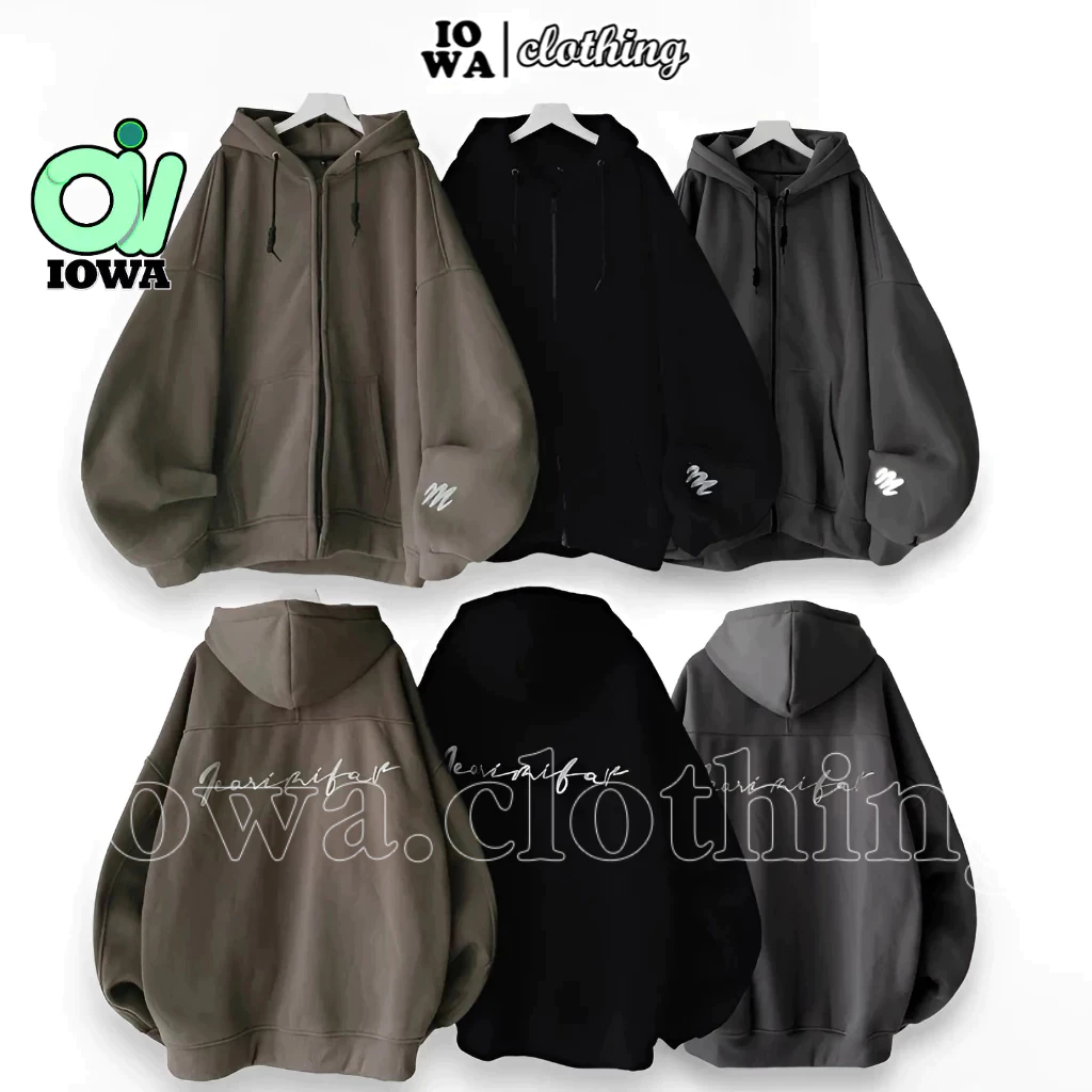 (XẢ HÀNG) Áo Khoác FEARI In Logo Phản Quang Nón 2 Lớp BM261, Áo Hoodie Zip Chất Nỉ Bông Dày Dặn Unisex Nam Nữ IOWA