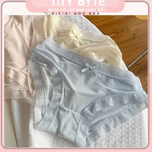 ( SEt 10 quần ) Quần Lót Nữ Cotton su lụa viền hoa co dãn 4 chiều, không lộ vân, co dãn thoáng mát